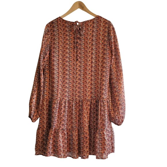 NWT Molly Bracken Shades of Rust / Copper with tiered ruffle bottom Size Small - Picture 3 of 14